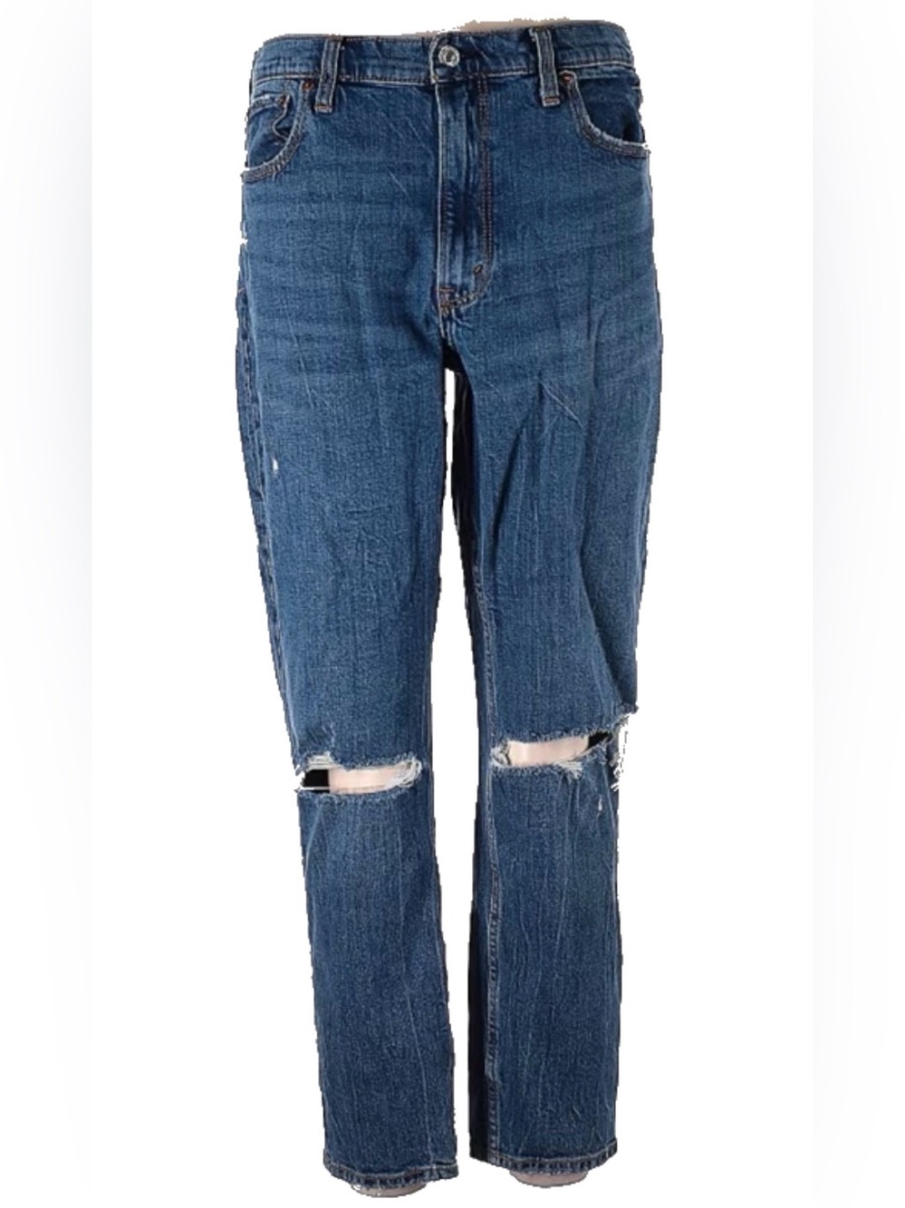 Abercrombie & Fitch Dark Stretch Ripped The Skinny High Rise Jeans